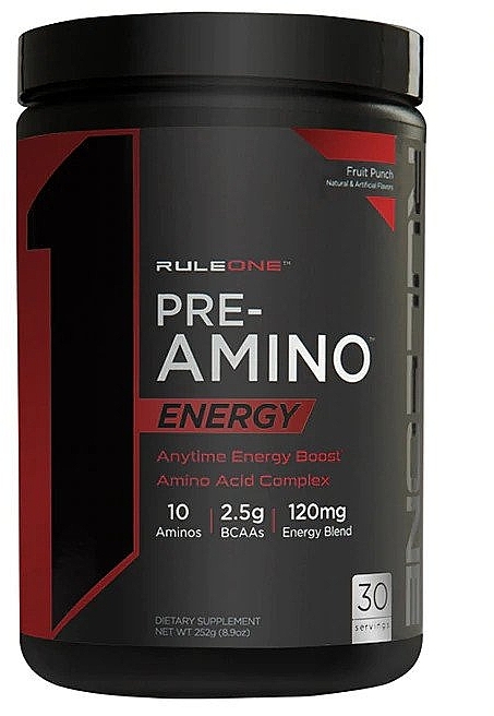 Kompleks aminokwasów - Rule One Pre-Amino Energy Fruit Punch — Zdjęcie N1