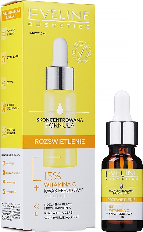 Skoncentrowane serum do twarzy z witaminą C i kwasem ferulowym - Eveline Cosmetics Illumination Concentrate Serum