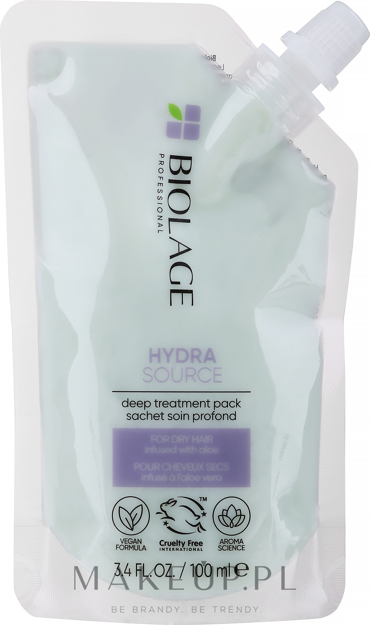 Nawilżająca maska do suchych włosów - Biolage Hydrasource Deep Treatment Pack Hair Mask For Dry Hair — Zdjęcie 100 ml