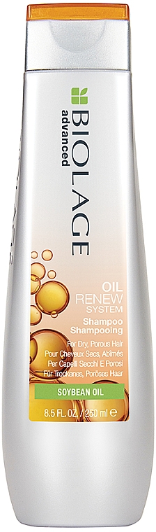 Odnawiający szampon z olejem sojowym do włosów suchych i wysokoporowatych - Biolage Advanced Oil Renew Shampoo — Zdjęcie N1