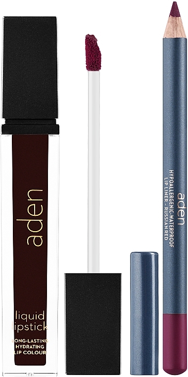 Zestaw do makijażu ust - Aden Cosmetics (lipstick 7 ml + pencil 1,14 g) — Zdjęcie N1