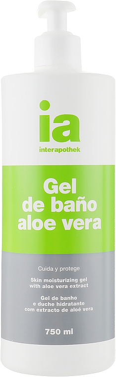 Odświeżający żel pod prysznic z ekstraktem z aloesu, z dozownikiem - Interapothek Gel De Bano Aloe Vera — Zdjęcie N1