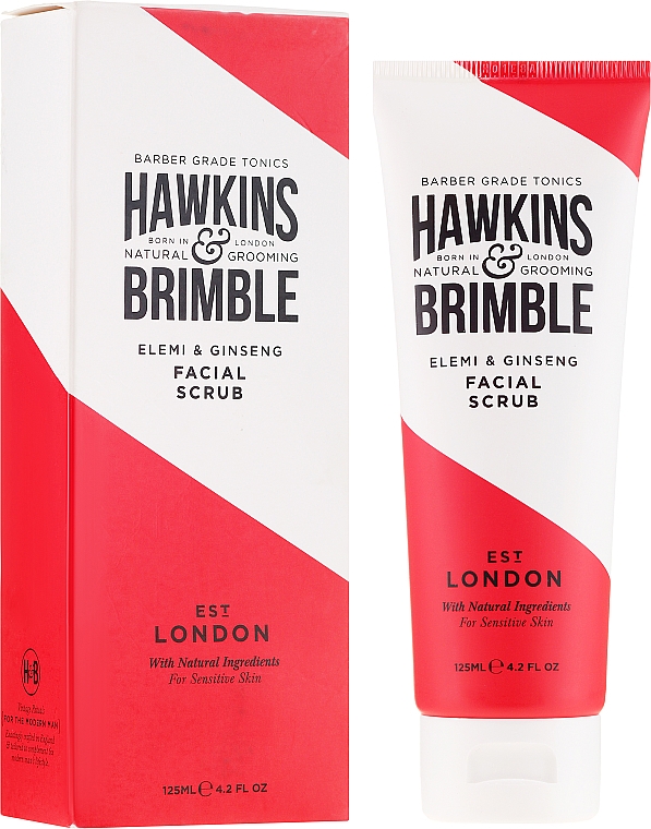 Peeling do twarzy przed goleniem - Hawkins & Brimble Elemi & Ginseng Pre Shave Scrub