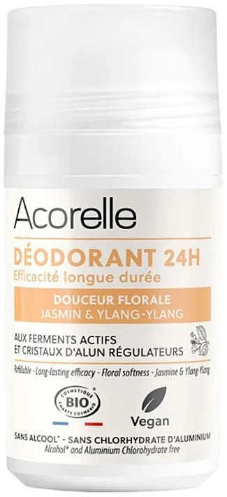Dezodorant w kulce o pudrowym zapachu - Acorelle Deodorant Roll On 24H Douceur Florale — Zdjęcie N1
