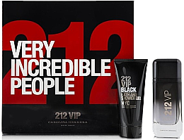 Carolina Herrera 212 VIP Black - Zestaw w pudełku Very incredible people (edp 100 ml + sh/gel 100 ml) — Zdjęcie N1