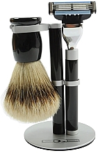 Zestaw do golenia - Golddachs Pure Badger, Mach3 Black (sh/brush + razor + stand) — Zdjęcie N1