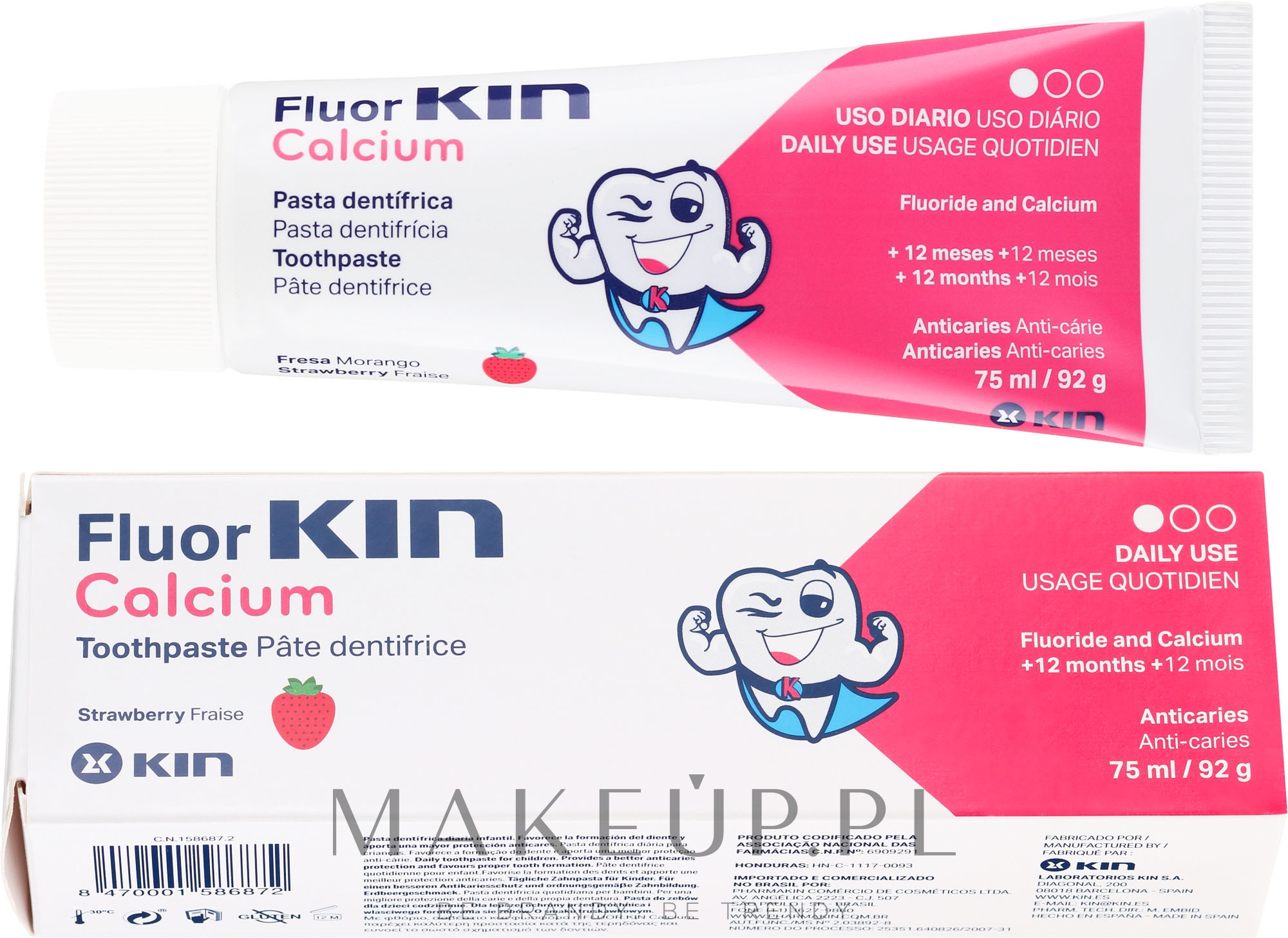 Pasta do zębów dla dzieci - Kin Fluor Calcium Tootpaste — Zdjęcie 75 ml