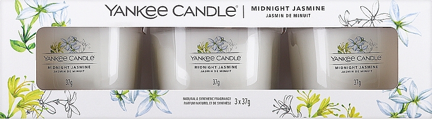 Zestaw świec zapachowych Jaśmin o północy - Yankee Candle Midnight Jasmine (candle/3x37g) — Zdjęcie N1