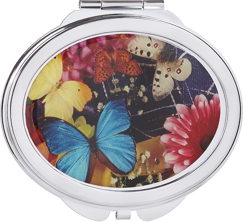 Lusterko kosmetyczne Motyle i piwonie, 85451, błękitny motyl - Top Choice — Zdjęcie N1