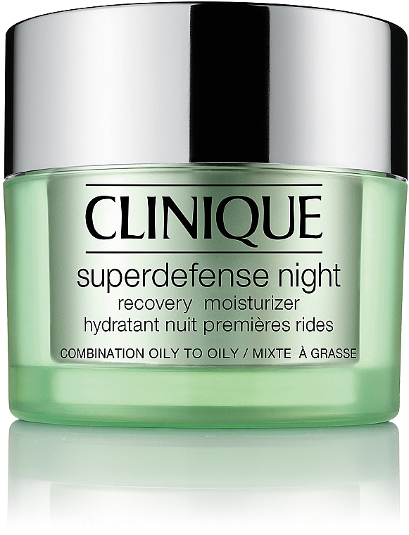 Nawilżający krem regenerujący na noc - Clinique Superdefense Night Recovery Moisturizer Combination To Oily Skin