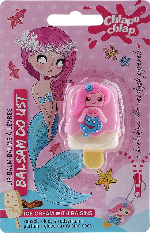 Balsam do ust Mermaid, lody z rodzynkami - Chlapu Chlap Ice Cream With Raisins Lip Balm — Zdjęcie N1