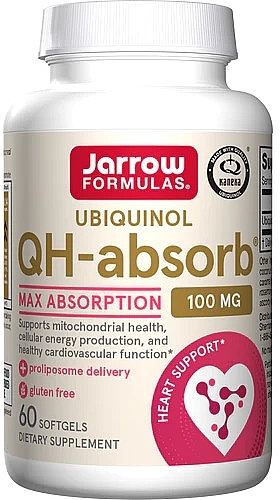 Koenzym ubichinol, 100 mg - Jarrow Formulas Ubiquinol QH-Absorb 100 mg — Zdjęcie N1