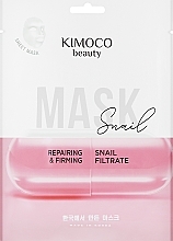 Regenerująca maseczka do twarzy w płachcie, ze śluzem ślimaka - Kimoco Beauty Repairing & Firming Snail Filtrate Mask — Zdjęcie N1