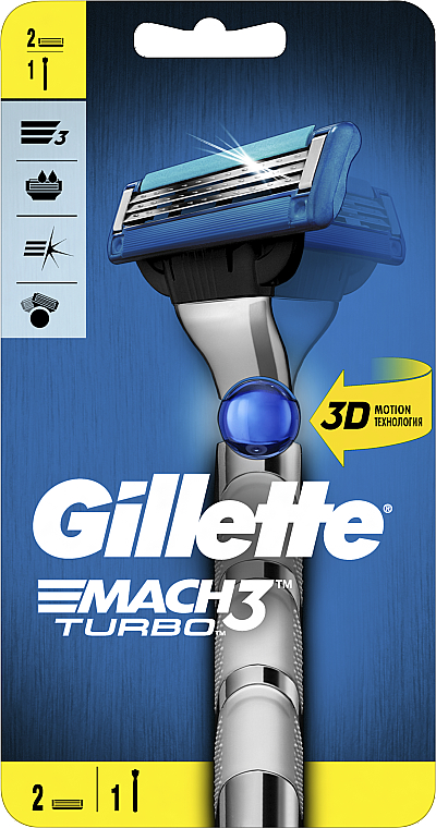 Maszynka do golenia + 2 wymienne wkłady - Gillette Mach 3 Turbo 3D Motion — Zdjęcie N2