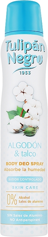 Dezodorant w sprayu z bawełną i talkiem - Tulipan Negro Body Deo Spray — Zdjęcie N1