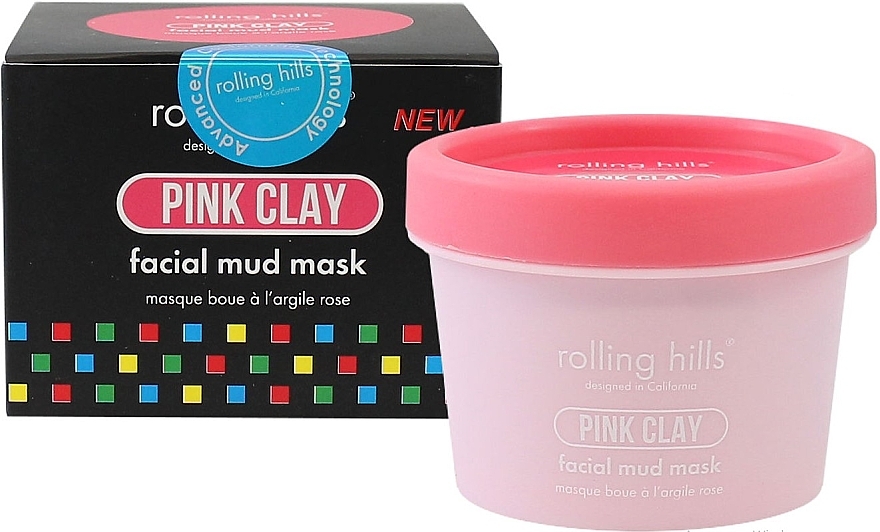 Błotna maska do twarzy z glinką różaną - Rolling Hills Pink Clay Facial Mud Mask — Zdjęcie N1