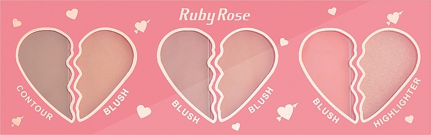 Paletka do makijażu - Ruby Rose Face Kit Heart Blush Contour — Zdjęcie N2