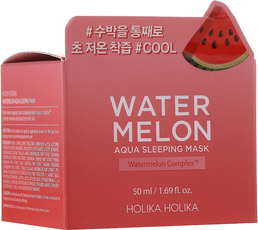 PRZECENA! Nawilżająca maska do twarzy na noc z ekstraktem z arbuza - Holika Holika Watermelon Aqua Sleeping Mask * — Zdjęcie N1