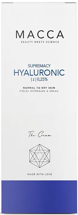Krem intensywnie nawilżający do skóry normalnej i suchej - Macca Supremacy Hyaluronic 0,25% Cream Tormal To Dry Skin — Zdjęcie N2
