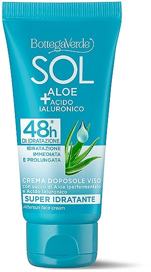 Krem do twarzy po ekspozycji na słońce - Bottega Verde Sol Aloe + Hyaluronic Acid Aftersun Face Cream — Zdjęcie N1