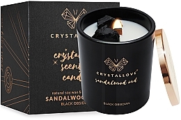 Kup Świeca sojowa z czarnym obsydianem i drzewem sandałowym - Crystallove Black Obsidian Soy Candle Sandalwood Oud