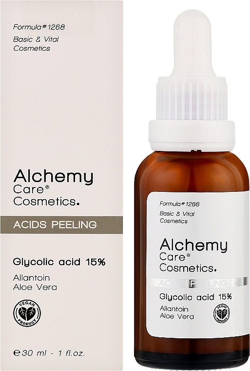 Serum na noc z 15% kwasem glikolowym - Alchemy Care Cosmetics Acids Peeling Glycolic Acid 15% — Zdjęcie N2