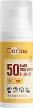Przeciwsłoneczny balsam przeciwstarzeniowy do twarzy SPF 50 - Derma Sun Face Lotion Anti-Age — Zdjęcie N1