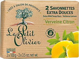 Delikatne mydło kosmetyczne Werbena i cytryna - Le Petit Olivier 2 extra mild soap bars Verbena and Lemon — Zdjęcie N2