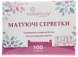 Matujące chusteczki do twarzy 100 szt. - Via Beauty — Zdjęcie N3