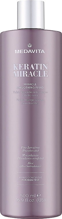 Jedwabisty płyn wygładzający włosy - Medavita Keratin Miracle Smoothing Fluid — Zdjęcie N1