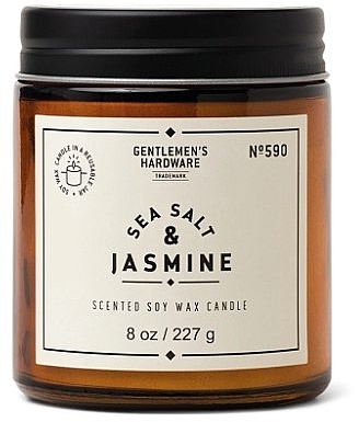 Świeca zapachowa w słoiku - Gentleme's Hardware Scented Soy Wax Glass Candle 590 Sea Salt & Jasmine — Zdjęcie N1