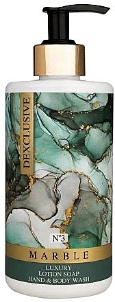 Mydło w płynie i żel pod prysznic 2 w 1 Marble Nr 3 - Dexclusive Luxury Lotion Soap Hand & Body Wash Marble №3 — Zdjęcie N1