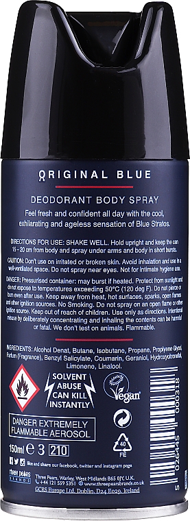 Parfums Bleu Blue Stratos Original Blue - Dezodorant w sprayu — Zdjęcie N2