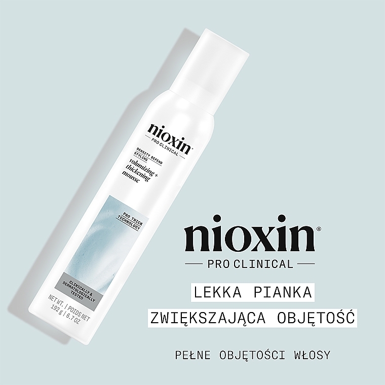 Pianka do włosów zwiększająca objętość - Nioxin Pro Clinical Density Defend Volumizing + Thickening Mousse — Zdjęcie N2