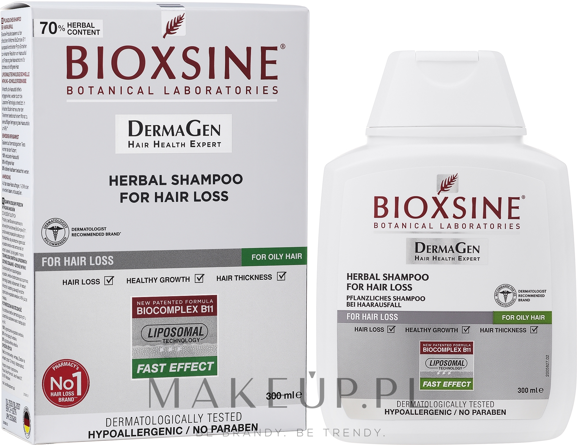 Szampon ziołowy do włosów przetłuszczających się przeciw wypadaniu - Biota Bioxsine Shampoo — Zdjęcie 300 ml