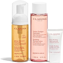 Zestaw - Clarins My Cleansing Essentials Sensitive Skin (mousse/150 ml + lot/200 ml + cr/15 ml + pouch) — Zdjęcie N2