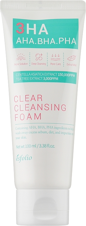 Pianka oczyszczająca na bazie kwasów - Esfolio 3HA Clear Cleansing Foam