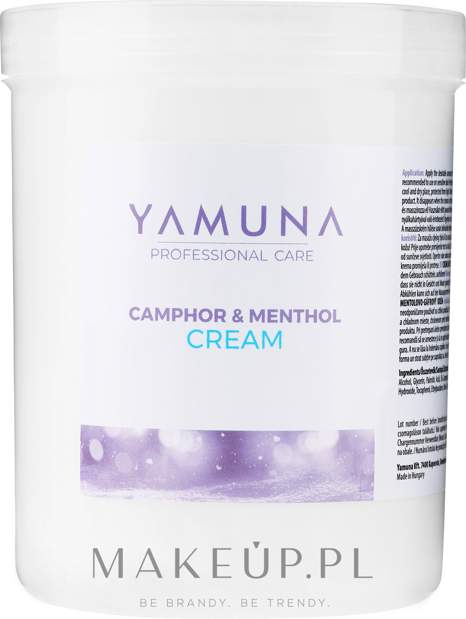 Krem do masażu Kamfora i mentol - Yamuna Camphoros Mentolos Cream  — Zdjęcie 1000 ml