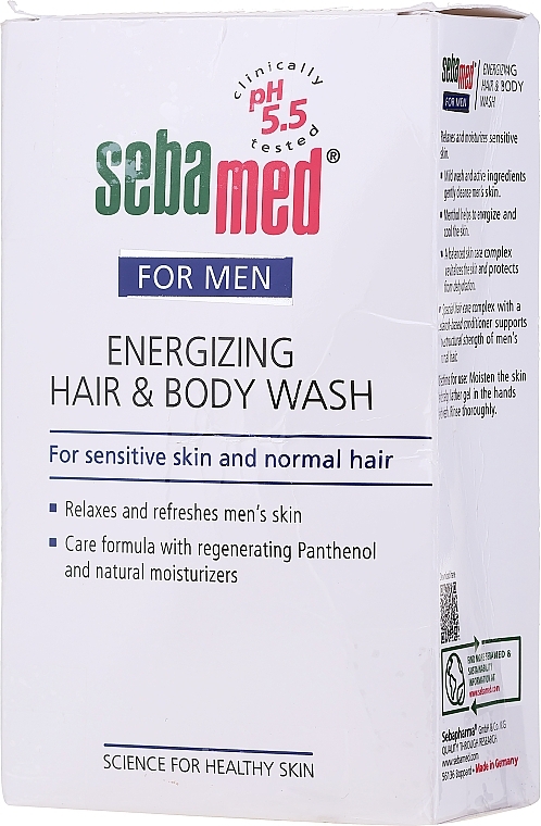 PRZECENA! Energetyzujący żel do mycia ciała i włosów dla mężczyzn - Sebamed For Men Energizing Hair & Body Wash * — Zdjęcie N4