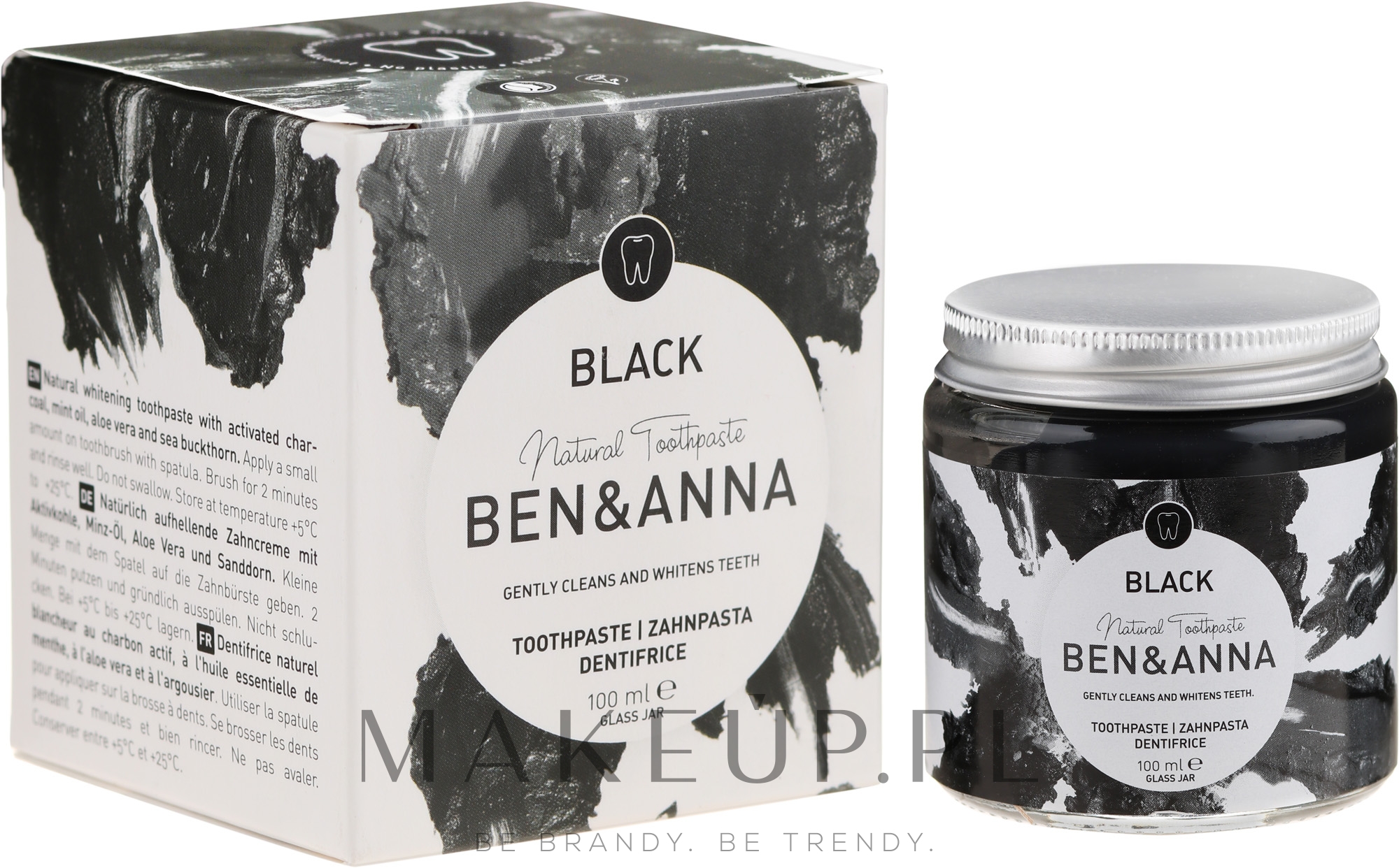 Naturalna czarna pasta do zębów z węglem aktywnym - Ben & Anna Natural Black Toothpaste — Zdjęcie 100 ml