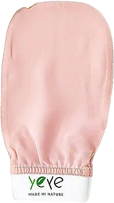 Jedwabna rękawica do peelingu, różowa - Yeye — Zdjęcie N1