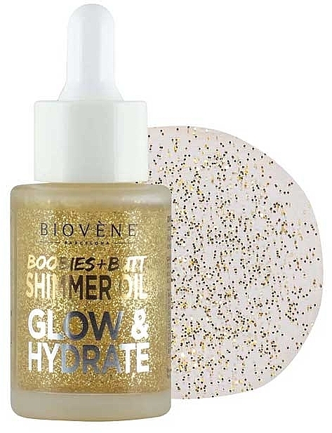 Połyskujący olejek do piersi i pośladków - Biovene Glow & Hydrate Boobies + Butt Shimmer Oil — Zdjęcie N1
