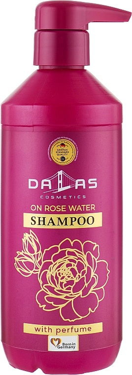 Wzmacniający szampon do włosów na bazie wody różanej - Dalas Cosmetics On Rose Water Shampoo