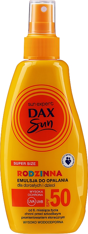 Rodzinna emulsja do opalania dla dzieci i dorosłych - Dax Sun Family SPF50 — Zdjęcie N1