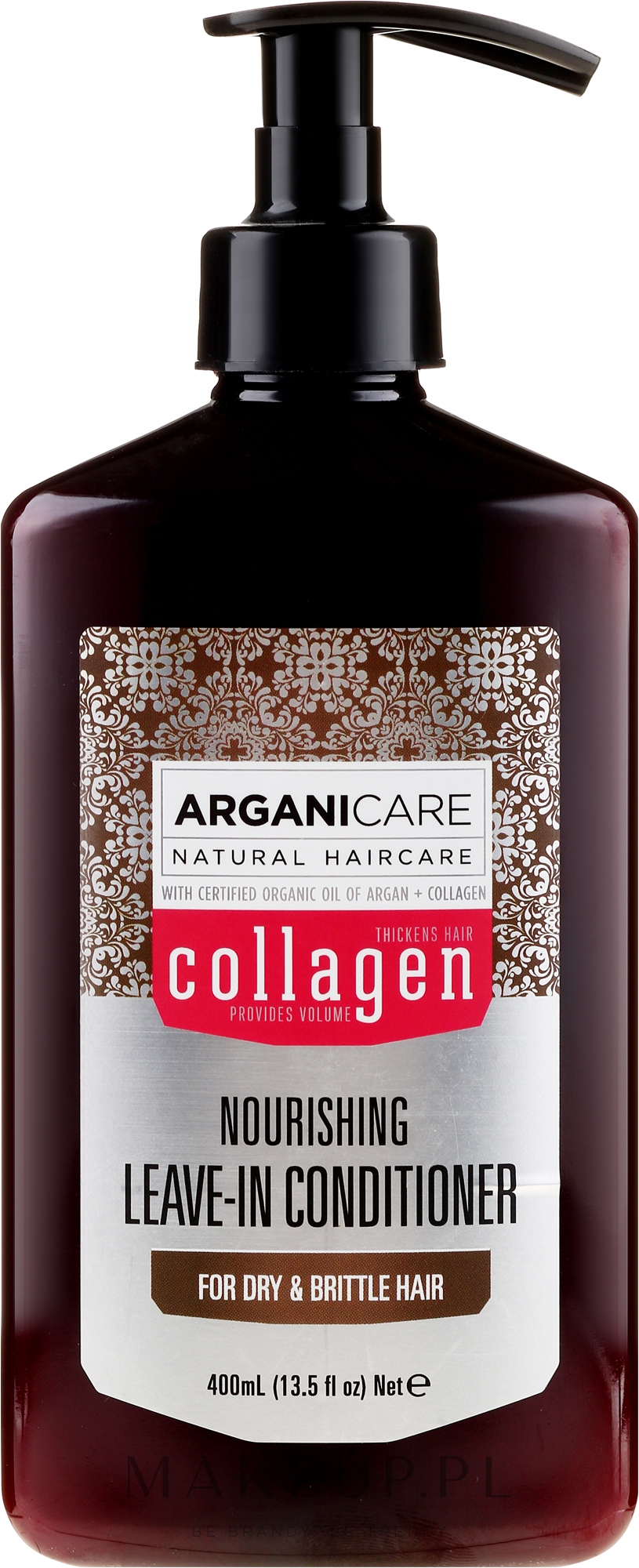 Odżywka bez spłukiwania do włosów suchych i łamliwych - Arganicare Collagen Nourishing Leave-In Conditioner — Zdjęcie 400 ml