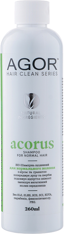 Bio-szampon do włosów normalnych - Agor Hair Clean Series Acorus Shampoo For Normal Hair — Zdjęcie N1