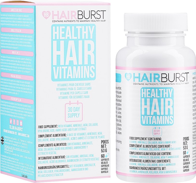 Witaminy w kapsułkach na porost i wzmocnienie włosów - Hairburst Healthy Hair Vitamins — Zdjęcie N2