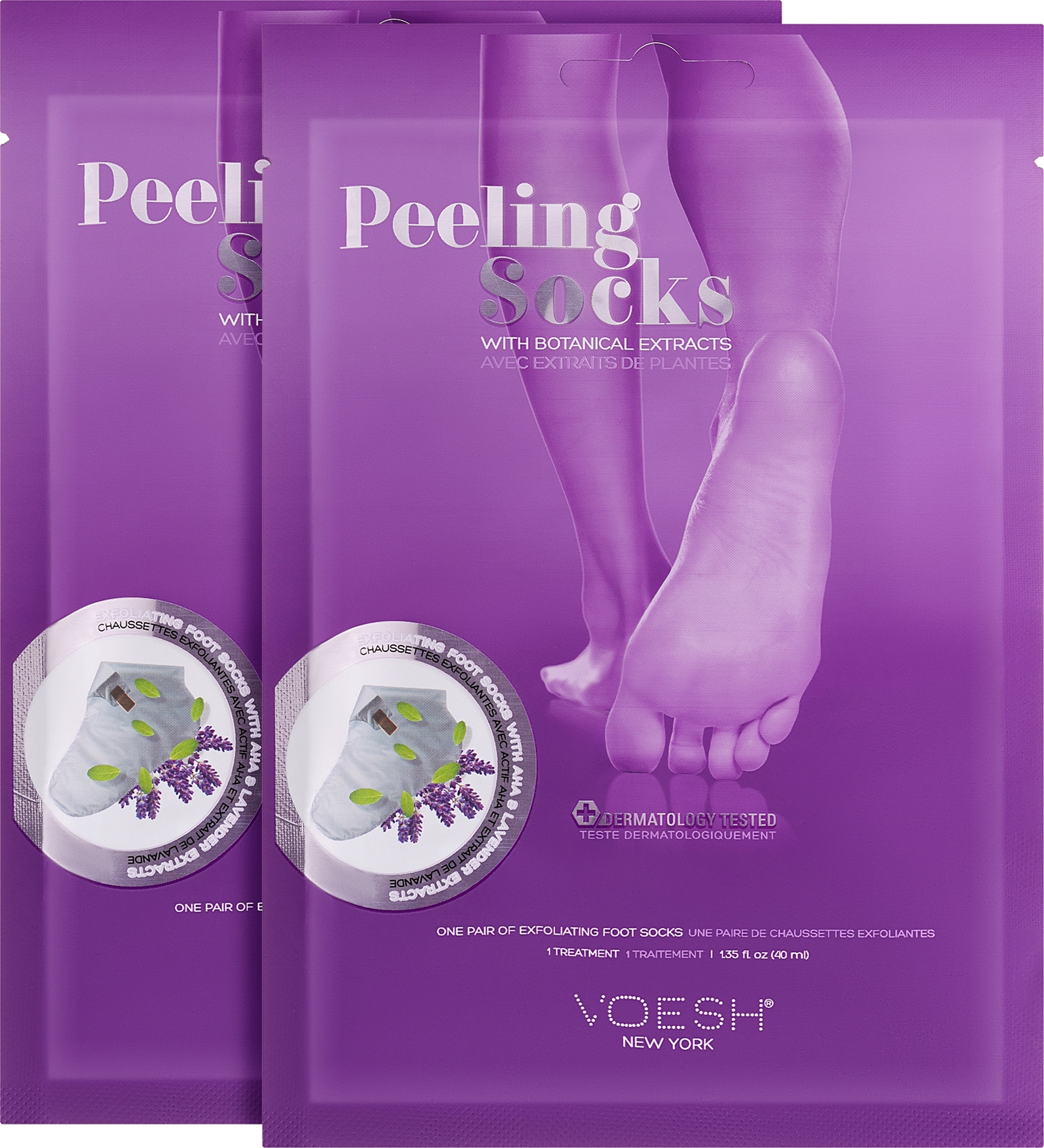 Peelingujące skarpety do stóp - Voesh Peeling Socks Duo — Zdjęcie 2 x 40 ml