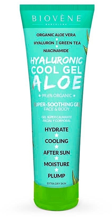 Kojący żel do twarzy i ciała z aloesem - Biovene Hyaluronic Cool Gel Aloe Super-Soothing Gel Face & Body — Zdjęcie N2