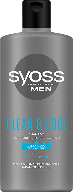 Szampon z mentolem do włosów normalnych i przetłuszczających się dla mężczyzn - Syoss Men Cool & Clean Shampoo — Zdjęcie N1